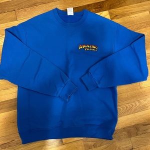 Vintage Blue Embroidered Crewneck Sweatshirt (L)
